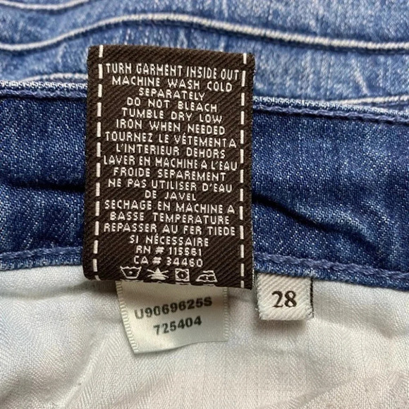 7 For All Mankind Blue  Jean Ribbed Bottom Skirt - Picture 8 of 8